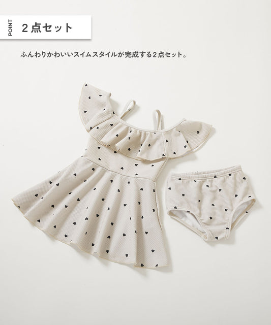 Japanese children's clothing dev!rock UV protection two-piece swimsuit set 100-160cm girls summer swimsuit special edition