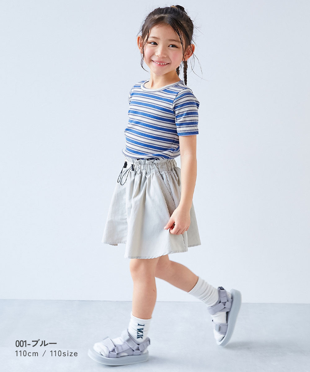 日本童裝 dev!rock 羅紋短袖上衣 100-160cm 女童款 夏季 TOPS