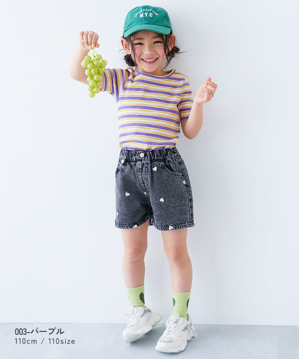 日本童裝 dev!rock 羅紋短袖上衣 100-160cm 女童款 夏季 TOPS