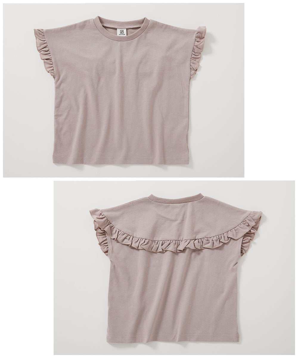 Japanese children's clothing dev!rock lace pattern top 100-160cm girls summer TOPS