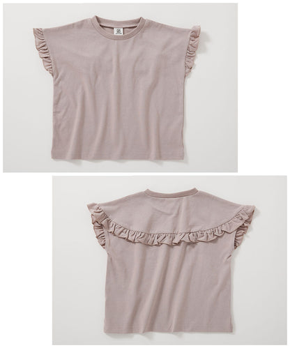 Japanese children's clothing dev!rock lace pattern top 100-160cm girls summer TOPS