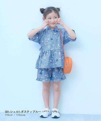 Japanese children's clothing dev!rock Jinbei Japanese Kimono 90-160cm Girls Summer TOPS PANTS Japanese Summer Festival Special