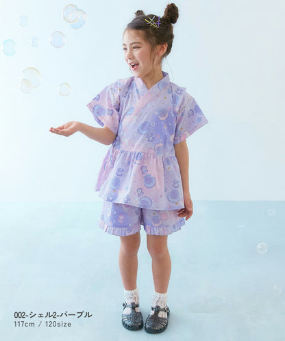 Japanese children's clothing dev!rock Jinbei Japanese Kimono 90-160cm Girls Summer TOPS PANTS Japanese Summer Festival Special