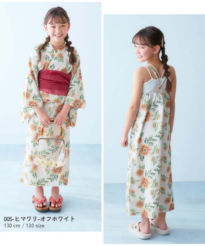 Japanese children's clothing dev!rock 2Way Yukata Japanese Kimono 100-160cm Girls Summer Dresses Japanese Summer Festival Special