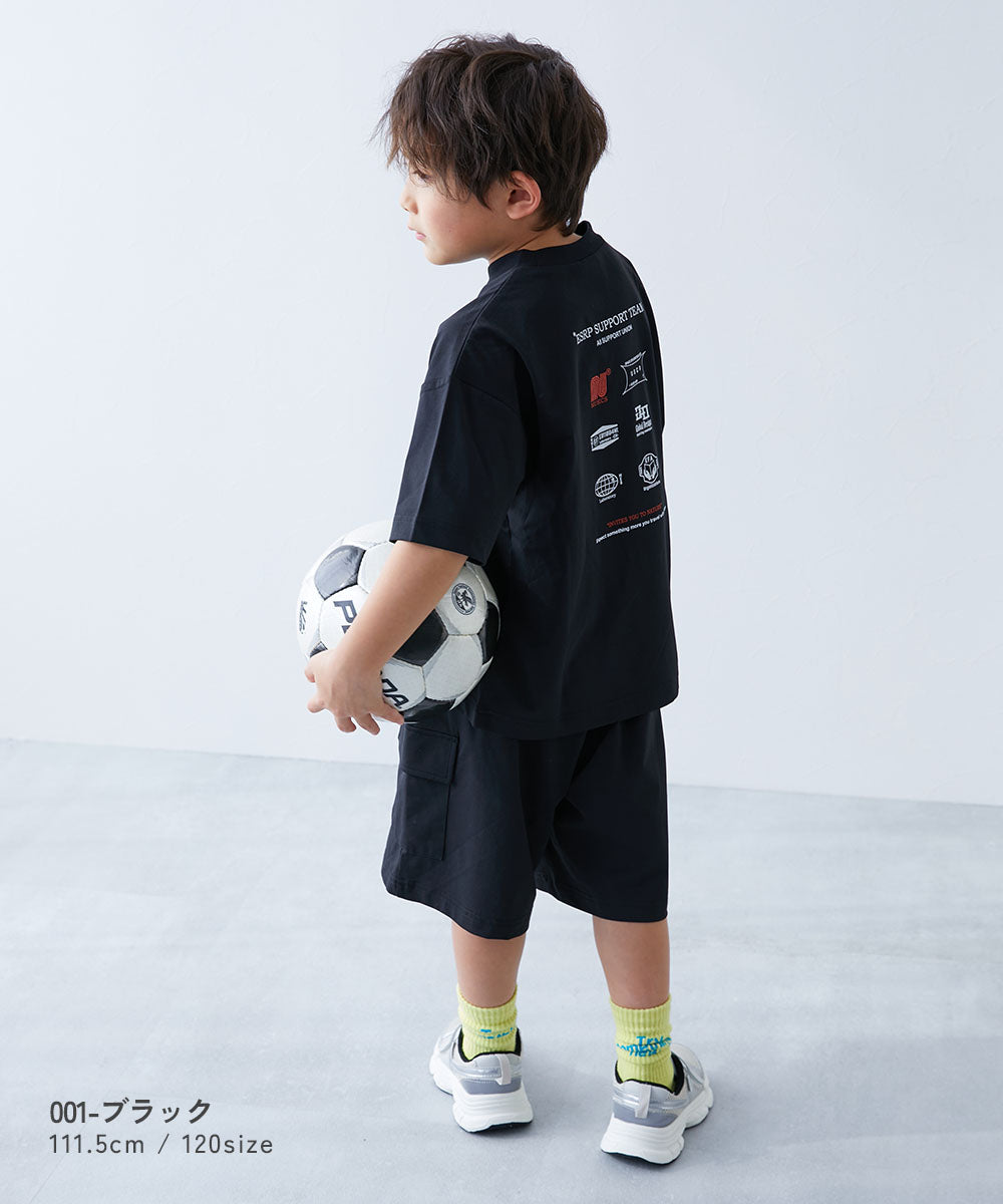 Japanese dev!rock children's clothing, stain-resistant and UV-resistant casual two-piece suit (100-160cm), boys' summer TOPS PANTS