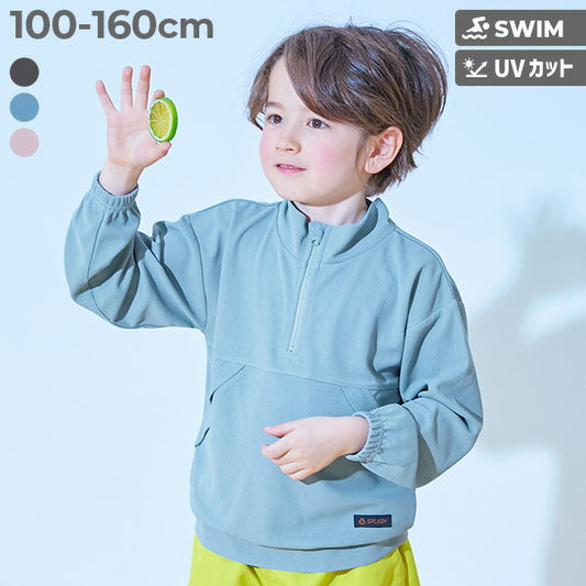 Japanese children's clothing dev!rock UV-blocking amphibious half-zip top 100-160cm for boys and girls Summer TOPS Summer swimming swimsuit special