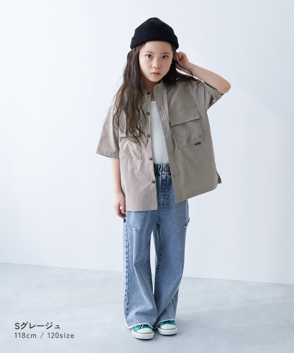 Japanese dev!rock wrinkle-resistant work shirts (100-160cm) for boys and girls (Summer TOPS OUTERWEAR)