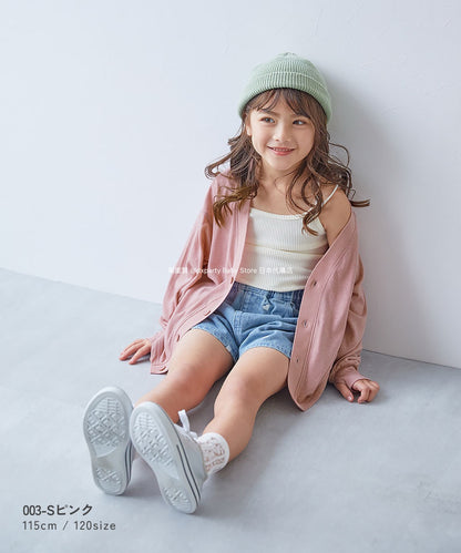 Japanese children's clothing dev!rock UV protection hand thin V-neck jacket 100-160cm boys/girls spring and summer outerwear