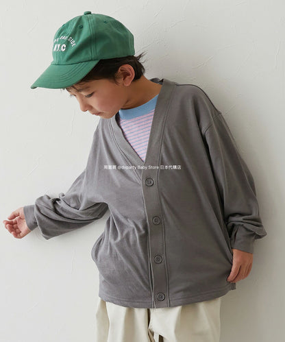 Japanese children's clothing dev!rock UV protection hand thin V-neck jacket 100-160cm boys/girls spring and summer outerwear