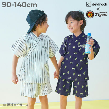 dev!rock x Hanshin Tigers Jinbei Japanese Kimono 90-140cm Boys' Summer TOPS PANTS Japanese Summer Festival Special