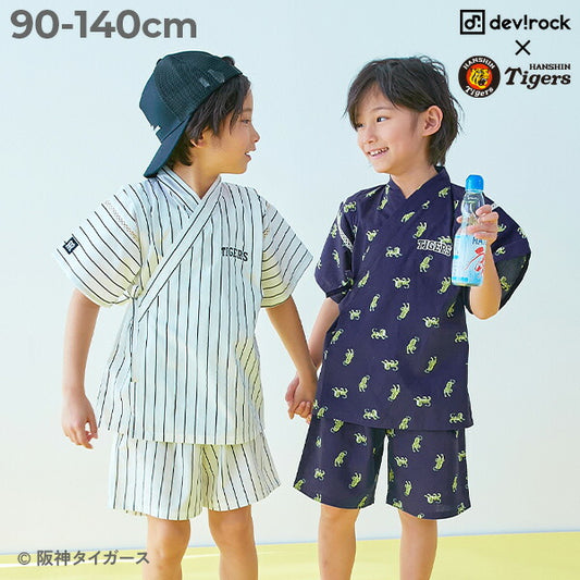 dev!rock x Hanshin Tigers Jinbei Japanese Kimono 90-140cm Boys' Summer TOPS PANTS Japanese Summer Festival Special