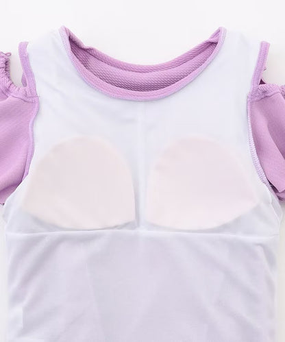 日本童裝 aF#a325 防UV 泳衣兩件套裝 100-140cm 女童款 夏季 夏日玩水泳衣特輯