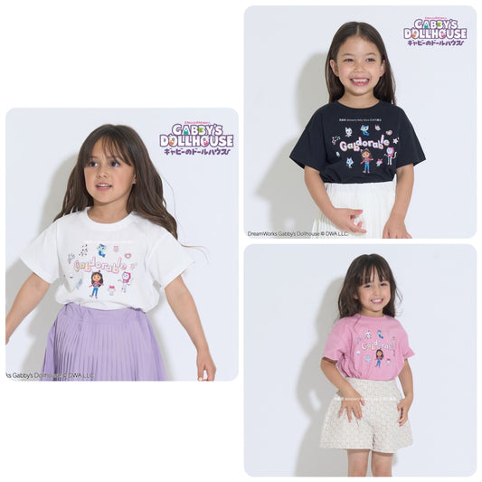 Japanese children's clothing Ly# mine x GABBY'S DOLLHOUSE printed top 100-130cm girls summer TOPS 