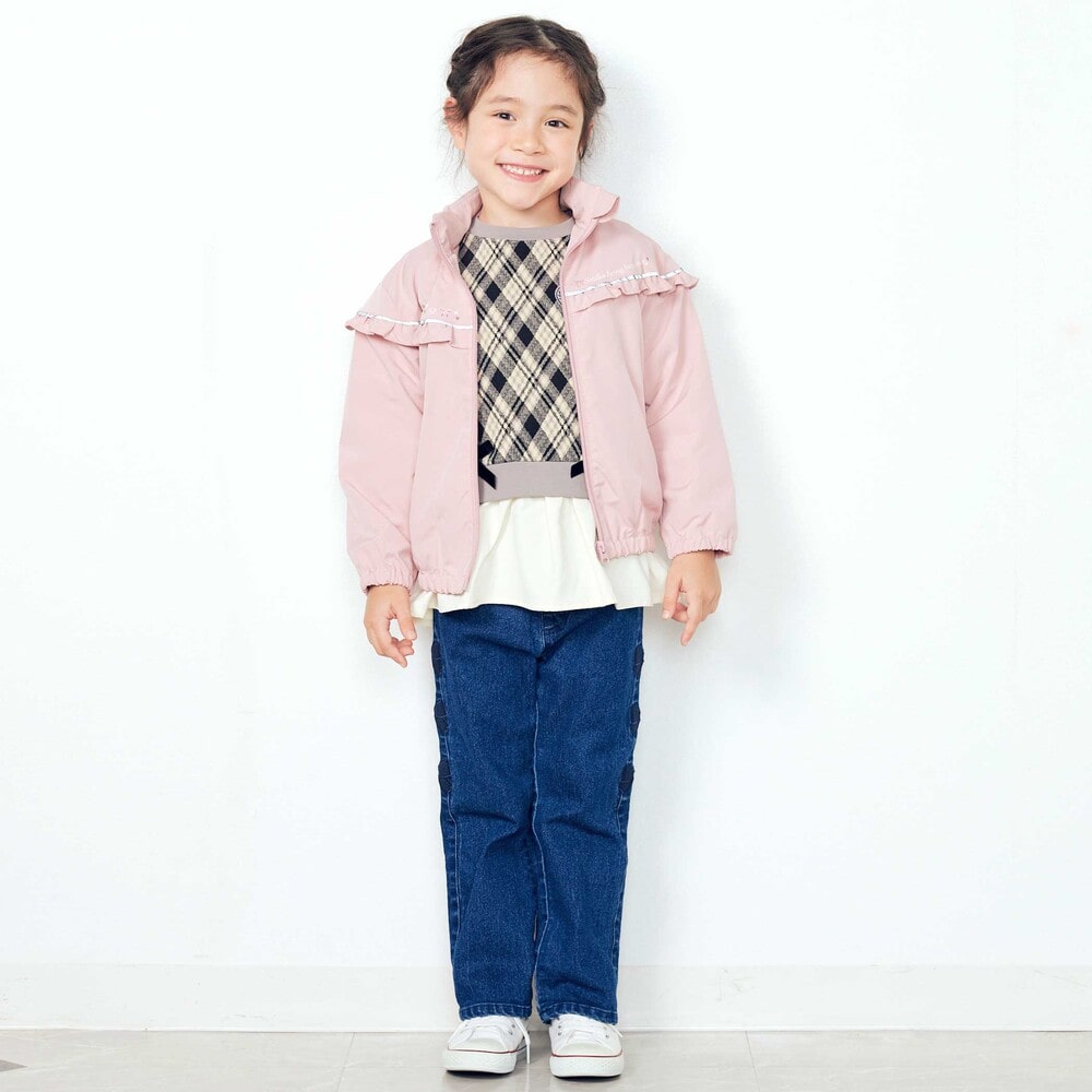 日本童裝  SLAP SLIP 反光條 網眼內襯 運動風褸 100-150cm 女童款 秋季 OUTERWEAR