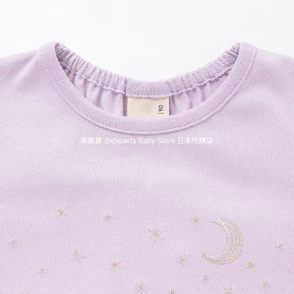 Japanese children's clothing pe#main Starry sky pupu &amp; tete tops 80-130cm girls summer TOPS 