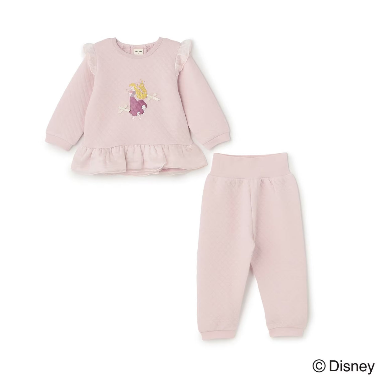 日本童裝 pe#main x Disney Princess 太空棉睡衣 90-130cm 女童款 秋季 TOPS PANTS 睡衣系列