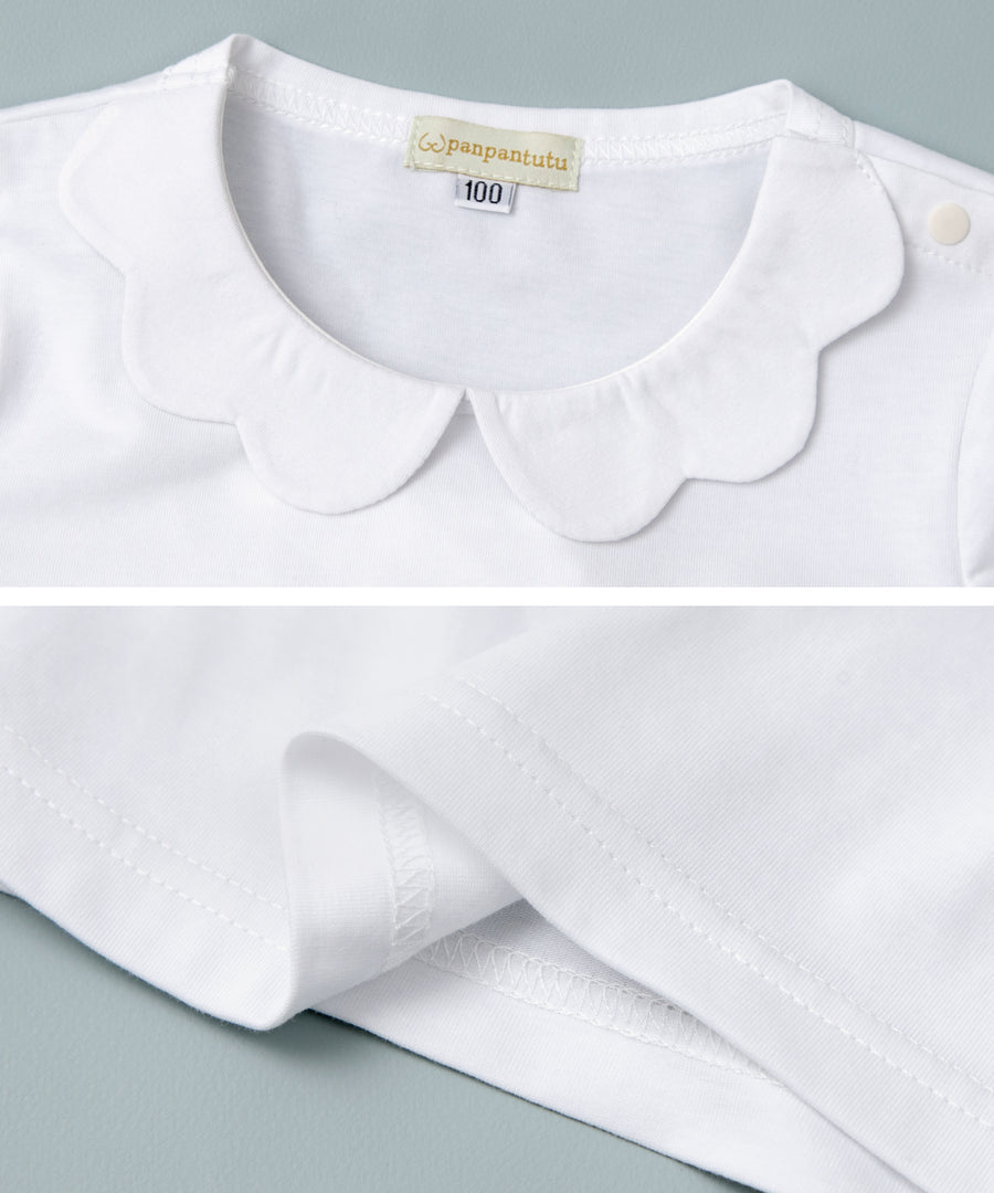 Japanese children's clothing panpantutu lace collar short-sleeved top 90-140cm girls summer TOPS 