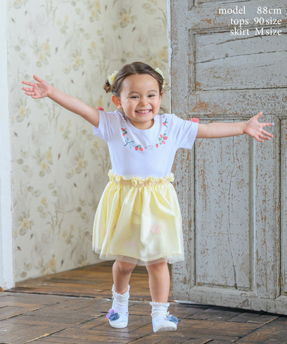Japanese children's clothing panpantutu strawberry necklace top 80-150cm girls summer TOPS 