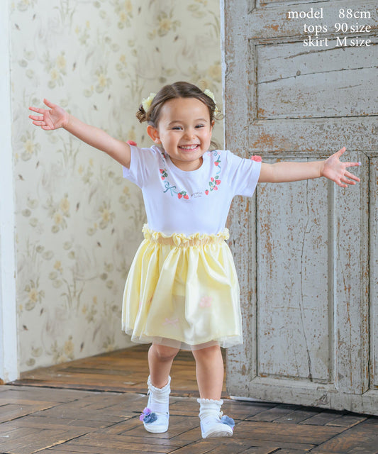Japanese children's clothing panpantutu strawberry necklace top 80-150cm girls summer TOPS 