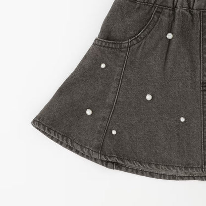 日本童裝 pe#main 珍珠牛仔短裙 80-130cm 女童款 夏季 SKIRTS