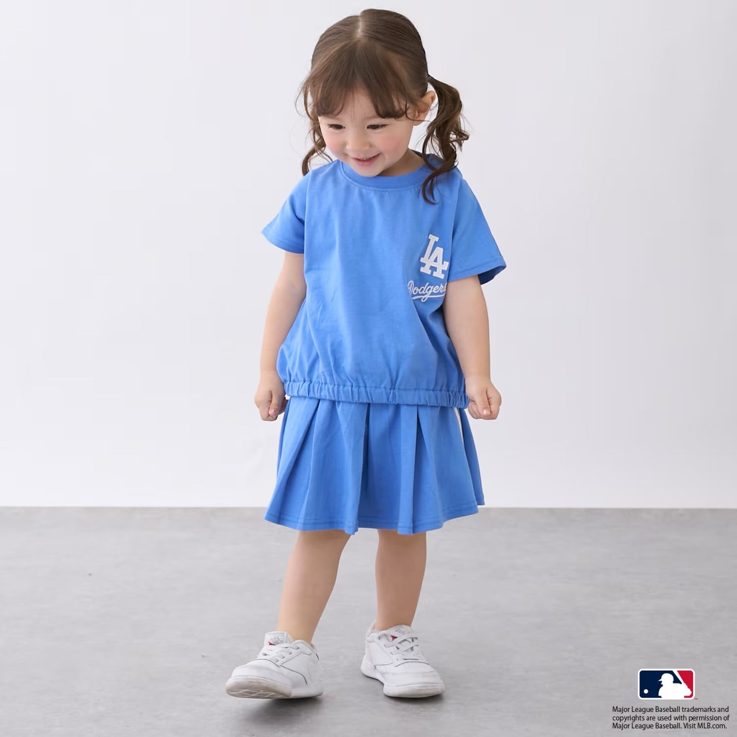 日本童裝 pe#main x 【MLB】上衣短裙兩件套裝 80-130cm 女童款 夏季 TOPS SKIRTS