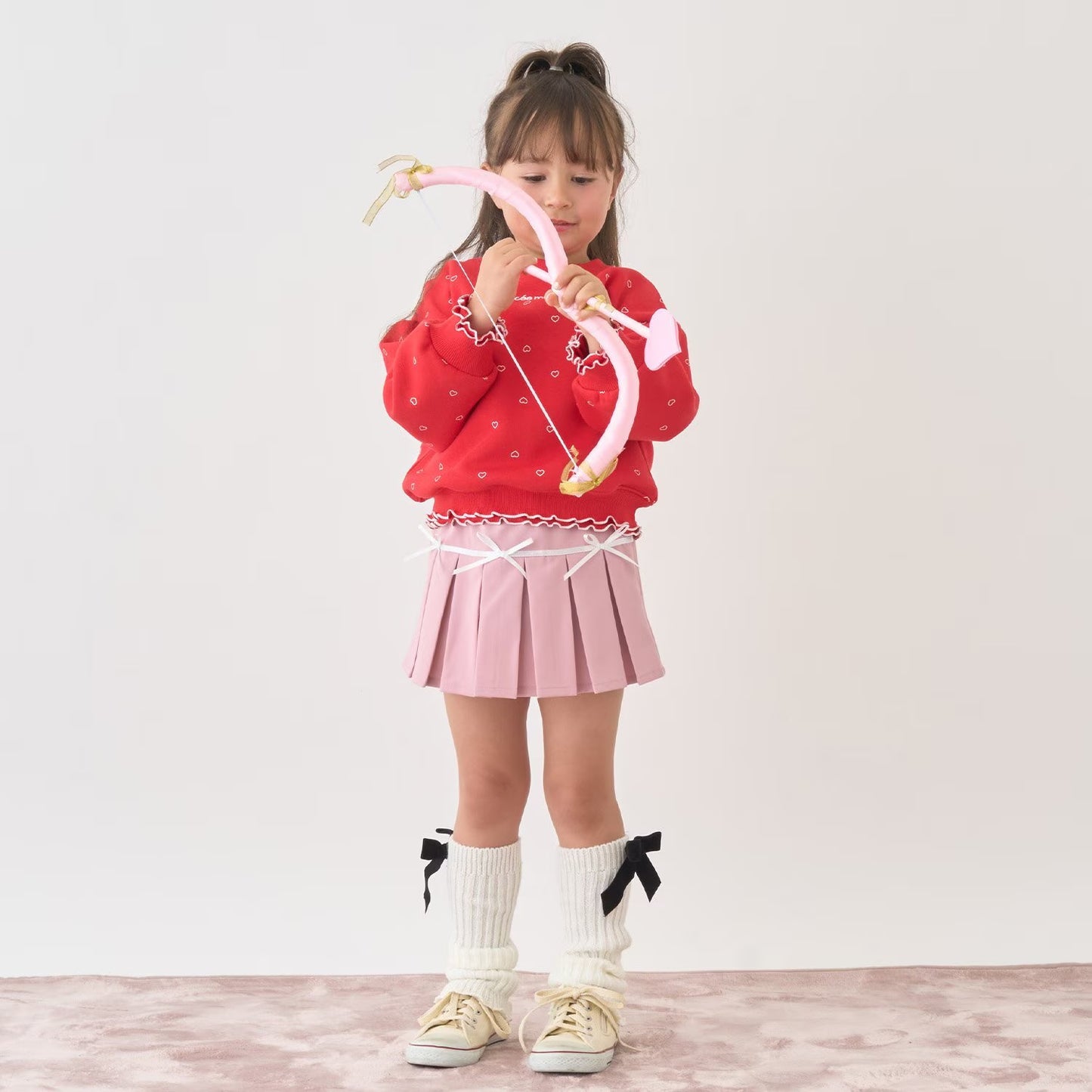 日本童裝 Ly# mine 百摺短裙 100-150cm 女童款 冬季 SKIRTS 聖誕紅/新年紅