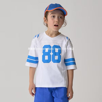 Japanese children's clothing mini #ML anti-fouling series waterproof series sports tops 90-140cm boys'/girls' summer TOPS 