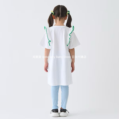 Japanese children's clothing mini#ML anti-fouling series ruffle dress 90-140cm girls summer dresses 