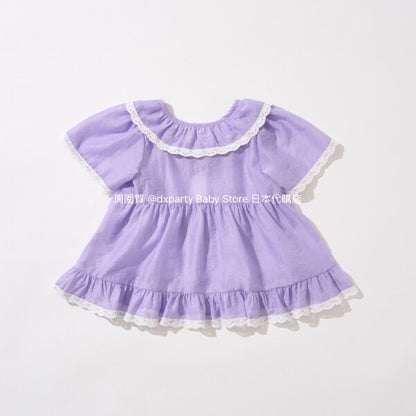Japanese children's clothing Ly# mine chiffon coat shirt 100-150cm girls summer TOPS OUTERWEAR 