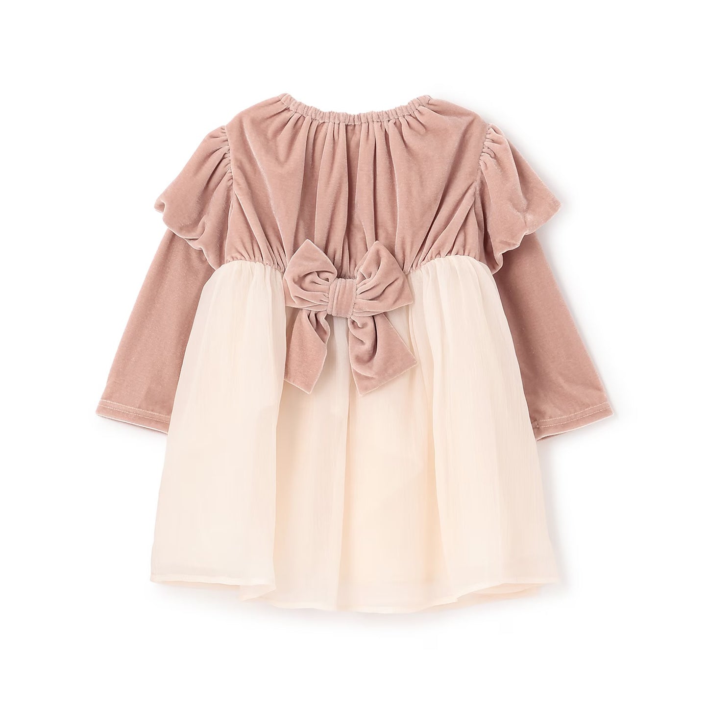 日本童裝 pe#main 泡泡袖雪紡連身裙 80-130cm 女童款 冬季 DRESSES 面試/宴會/表演