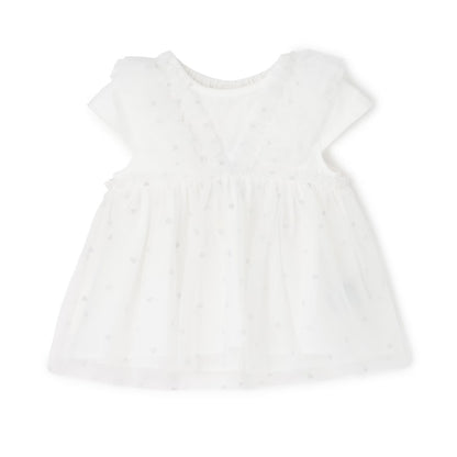 日本童裝 pe#main 假兩件薄紗拼接上衣 80-130cm 女童款 夏季 TOPS
