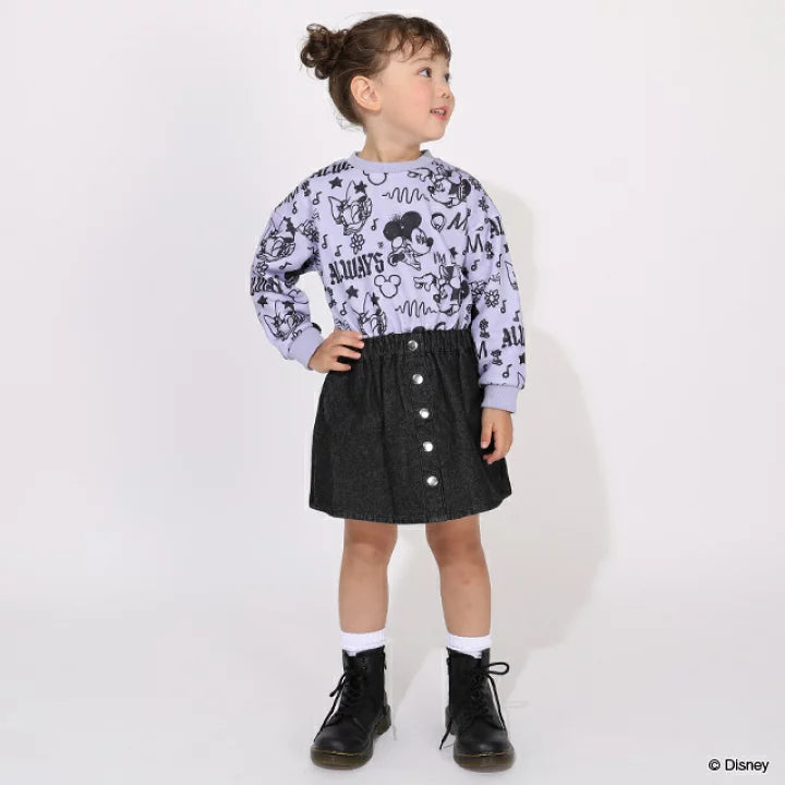 日本童裝 BDL x Disney 衛衣拼接連身裙 90-140cm 女童款 冬季 DRESSES