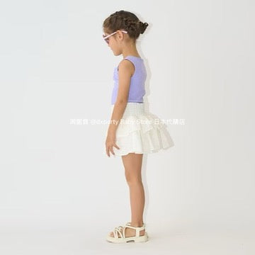 Japanese children's clothing Ly# mine square neck vest 100-150cm girls summer TOPS 