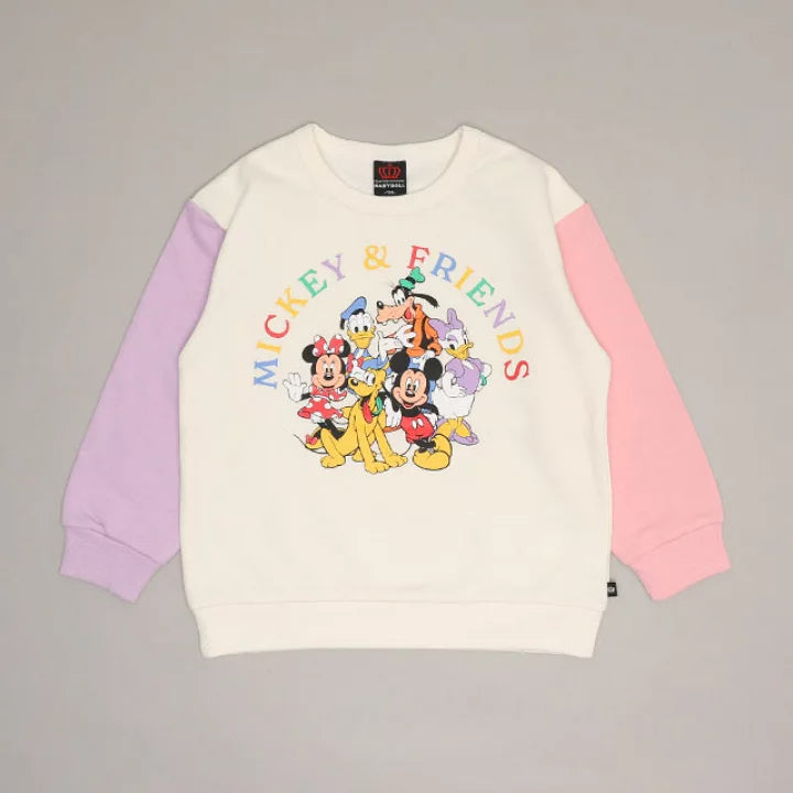 日本童裝 BDL x Disney 親子裝 雙色袖衛衣 90-140cm 男童款/女童款 秋季 TOPS