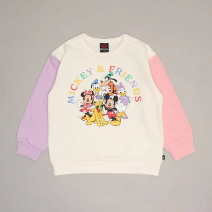 日本童裝 BDL x Disney 親子裝 雙色袖衛衣 90-140cm 男童款/女童款 秋季 TOPS