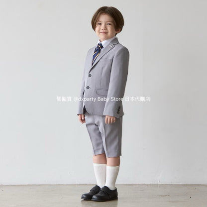 Japanese children's clothing pe#main three-piece suit 110-130cm boys' summer TOPS PANTS OUTERWEAR interview/banquet/performance 