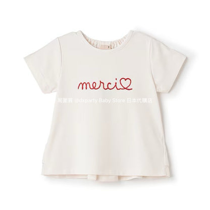 Japanese children's clothing pe#main amphibious quick-drying embroidered top 80-130cm girls summer TOPS summer swimsuit special edition 