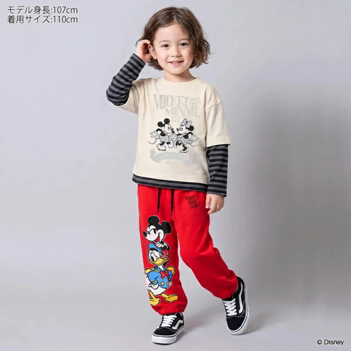日本童裝 BDL x Disney 運動長褲 80-140cm 男童款/女童款 秋季 PANTS 聖誕紅/新年紅