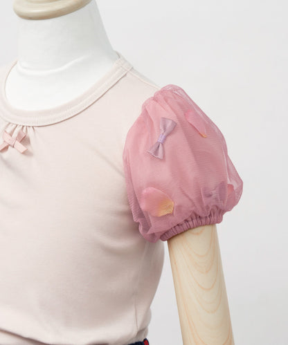 Japanese children's clothing panpantutu puff sleeve top 80-150cm girls summer TOPS 
