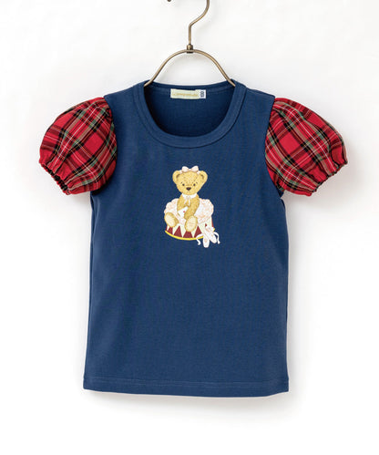 Japanese children's clothing panpantutu ballet bear puff sleeve top 80-140cm girls summer TOPS 