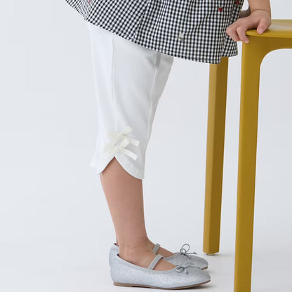 日本童裝 pe#main 防污系列 七分長蝴蝶結短褲 80-130cm 女童款 夏季 PANTS