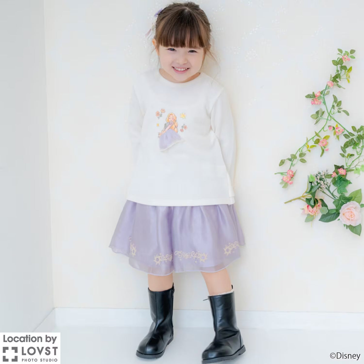 日本童裝 pe#main x Disney Princess 公主網紗短裙 80-130cm 女童款 秋季 SKIRTS