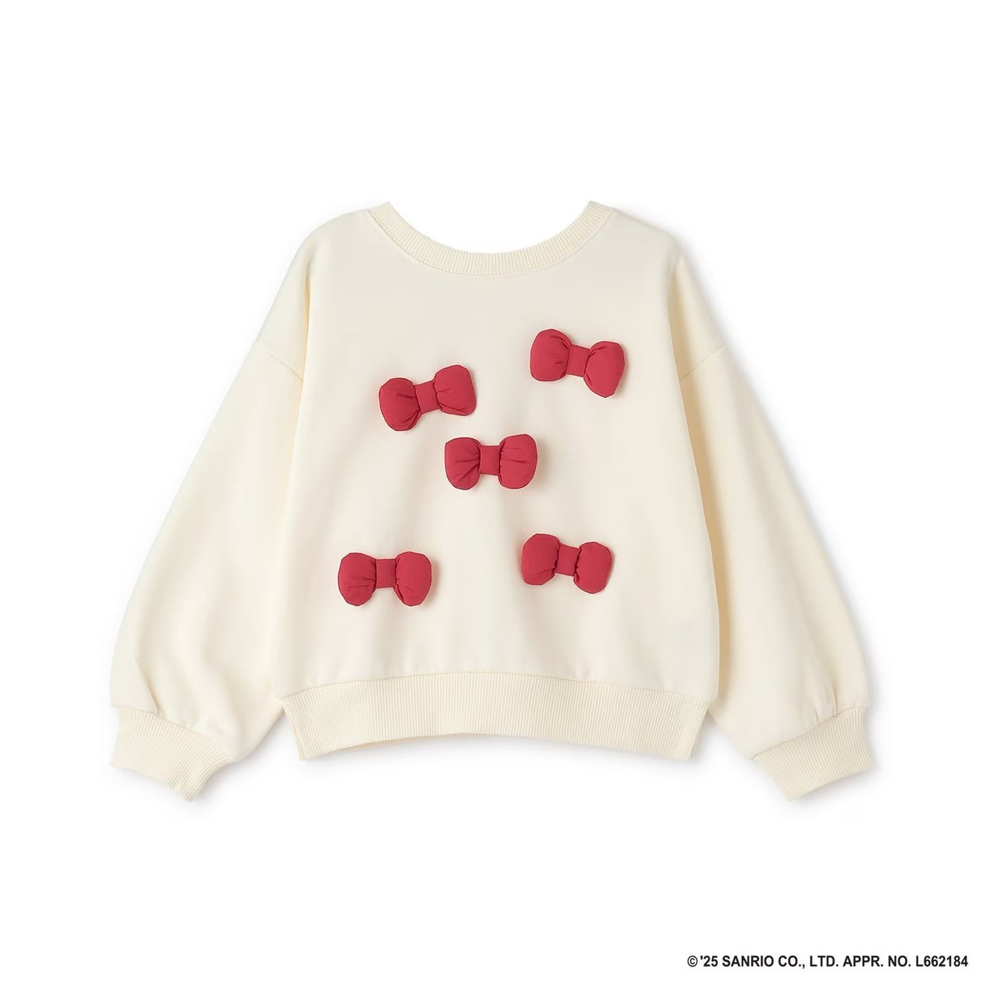 日本童裝 Ly# mine x Sanrio 速乾系列 2Way 前後兩著 Hello Kitty 3D絲帶衛衣 100-140cm 女童款 冬季 TOPS