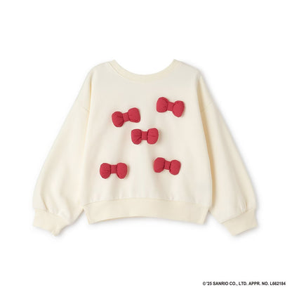日本童裝 Ly# mine x Sanrio 速乾系列 2Way 前後兩著 Hello Kitty 3D絲帶衛衣 100-140cm 女童款 冬季 TOPS