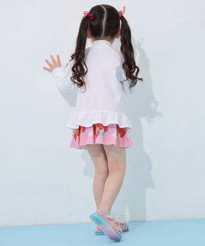 日本童裝 aF#a325 防UV 泳衣外套 100-150cm 女童款 夏季 夏日玩水泳衣特輯
