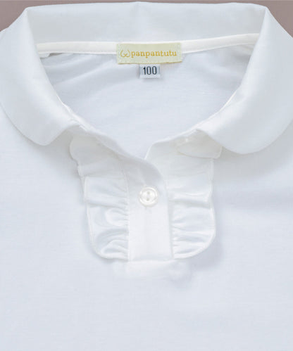 Japanese children's clothing panpantutu classic ruffle shirt 80-150cm girls summer TOPS interview / banquet / performance 