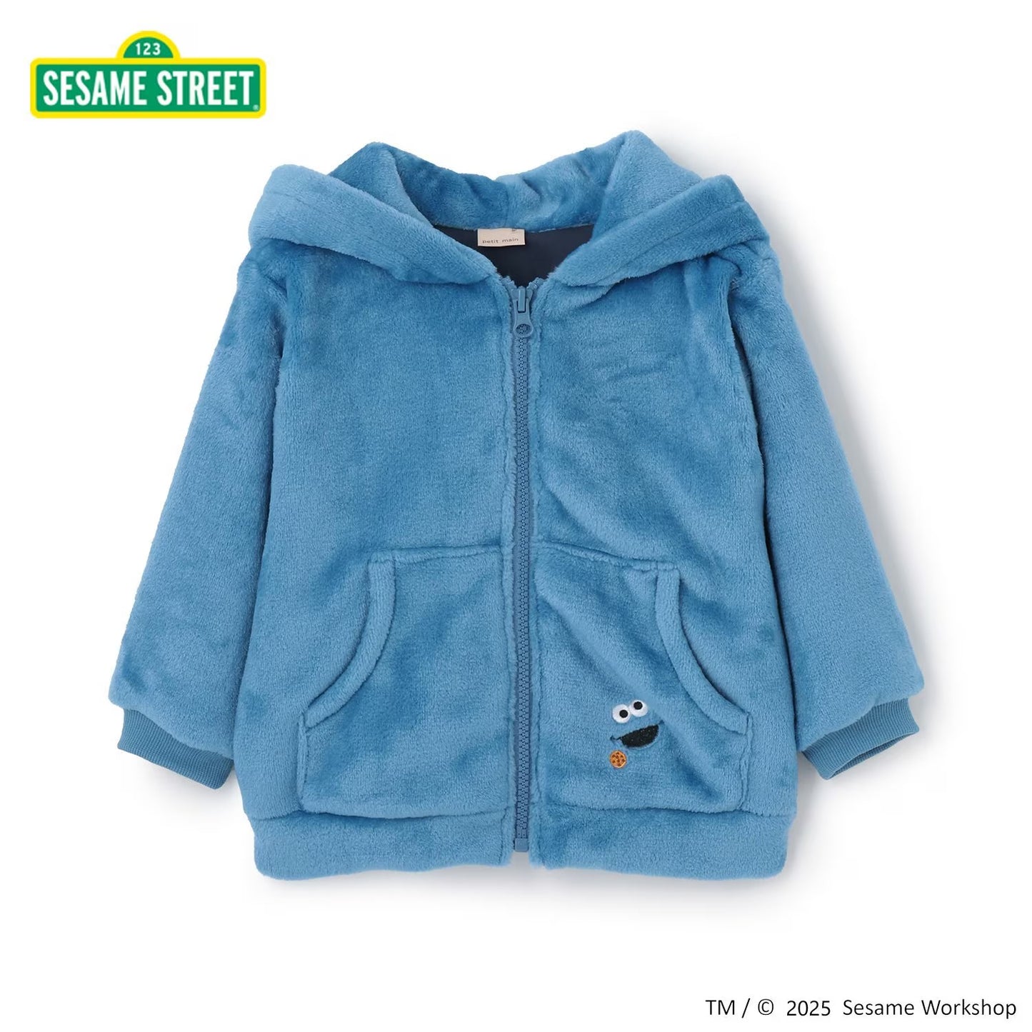 日本童裝 pe#main x SESAME STREET 芝麻街毛毛外套 80-130cm 男童款/女童款 冬季 OUTERWEAR 聖誕紅/新年紅