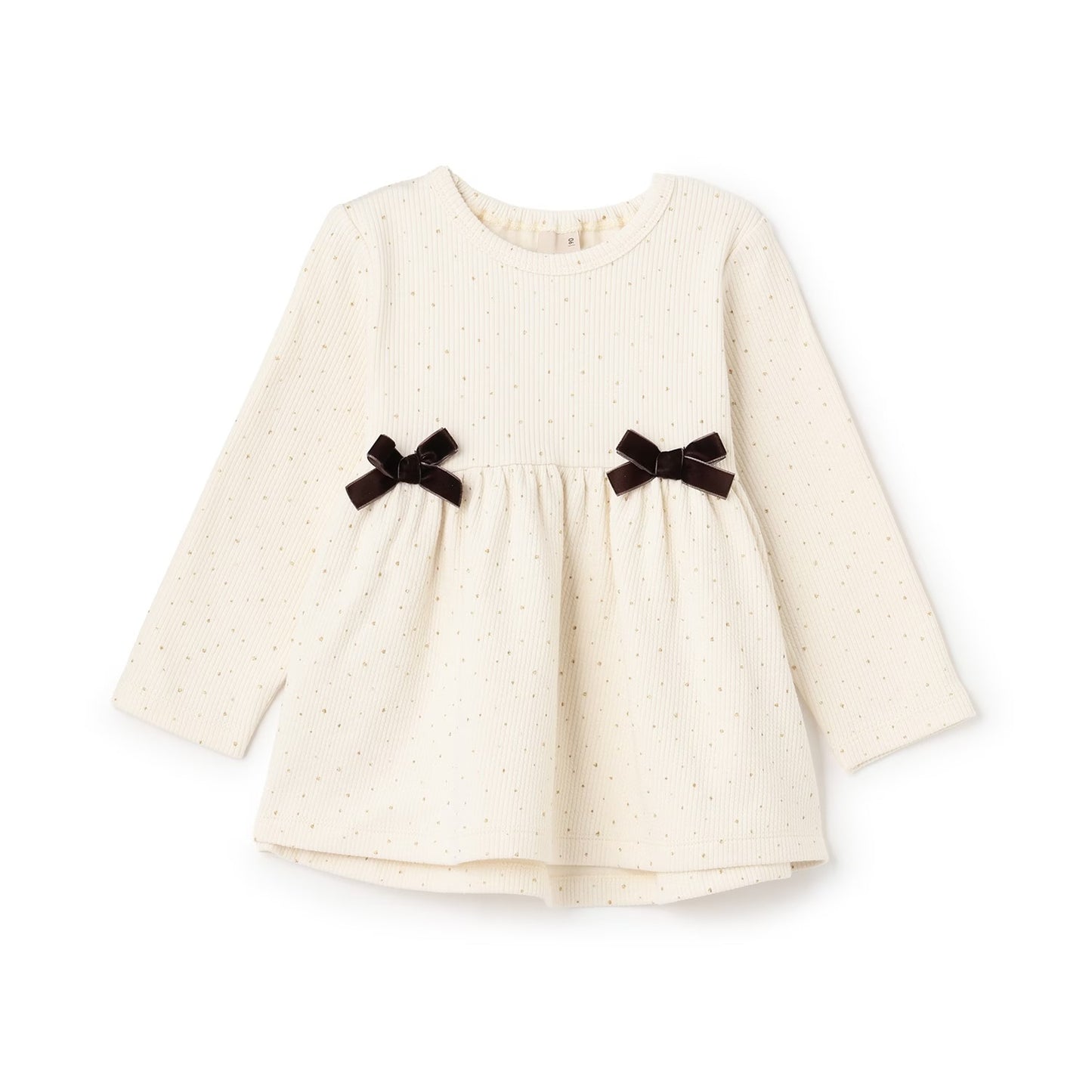 日本童裝 pe#main 抓毛蝴蝶結上衣 80-130cm 女童款 冬季 TOPS