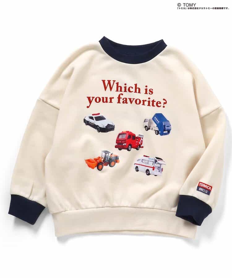日本童裝 BREEZE x TOMICA 衛衣 80-130cm 男童款 冬季 TOPS 聖誕紅/新年紅