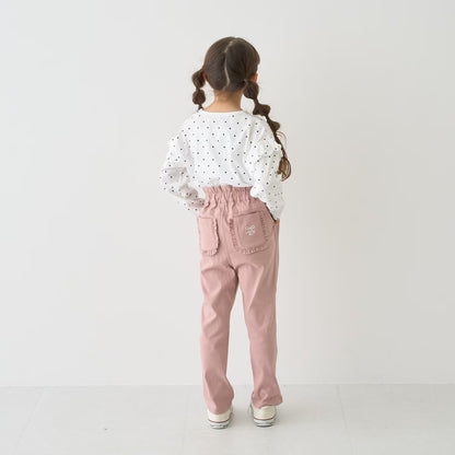 日本童裝 Ly# mine 荷葉邊口袋彈力長褲 100-140cm 女童款 秋季 PANTS
